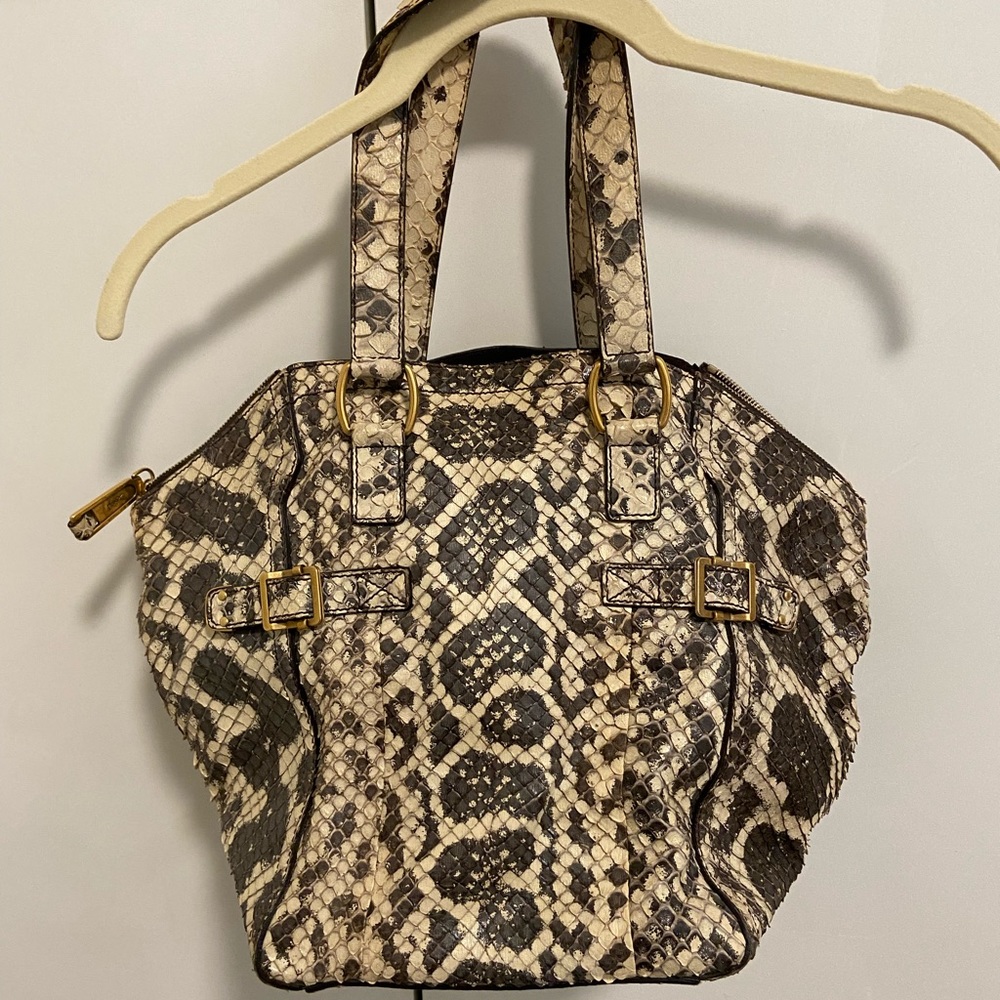 Ysl Rive Gauche Python Large Downtown Tote - image 2